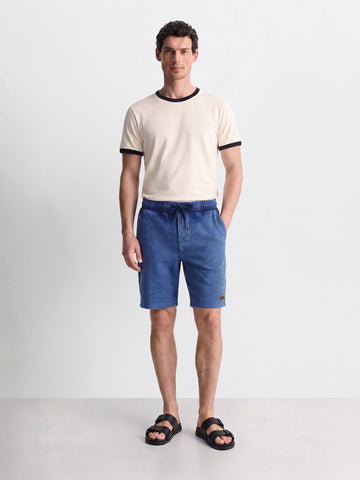 Men's Blue Relaxed Fit Solid Casual Shorts