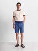 Men's Blue Relaxed Fit Solid Casual Shorts
