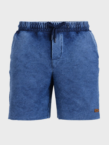 Men's Blue Relaxed Fit Solid Casual Shorts