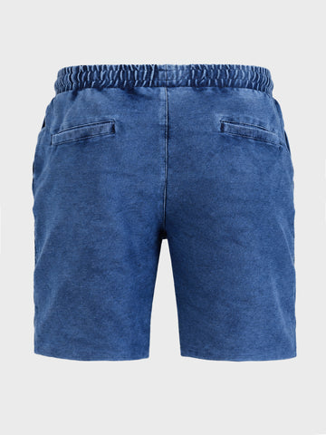 Men's Blue Relaxed Fit Solid Casual Shorts
