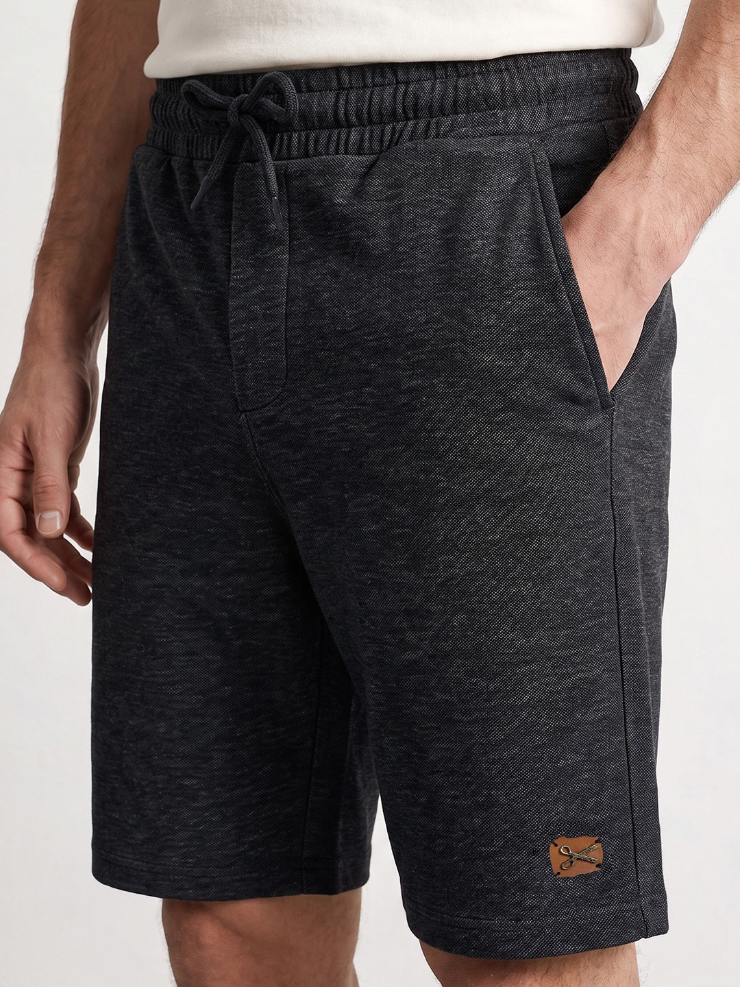 Men's Black Relaxed Fit Solid Casual Shorts