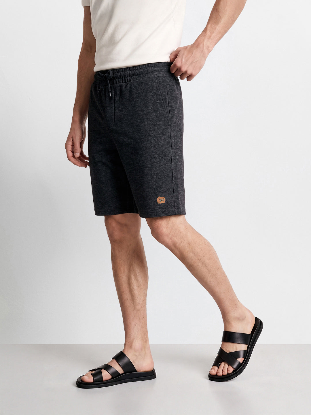 Men's Black Relaxed Fit Solid Casual Shorts