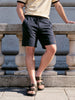Men's Black Relaxed Fit Solid Casual Shorts