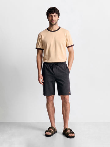 Men's Black Relaxed Fit Solid Casual Shorts