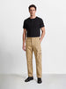 Men's Beige Relaxed Straight Fit Solid Utility Cargo