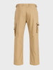 Men's Beige Relaxed Straight Fit Solid Utility Cargo