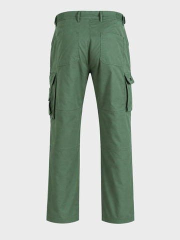 Men's Green Relaxed Straight Fit Solid Utility Cargo