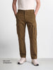 Men's Brown Relaxed Straight Fit Solid Utility Cargo