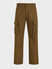 Men's Brown Relaxed Straight Fit Solid Utility Cargo