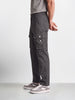 Men's Grey Relaxed Straight Fit Solid Utility Cargo