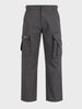 Men's Grey Relaxed Straight Fit Solid Utility Cargo