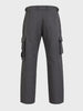 Men's Grey Relaxed Straight Fit Solid Utility Cargo