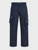 Men's Navy Relaxed Straight Fit Solid Utility Cargo