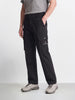 Men's Black Relaxed Straight Fit Solid Utility Cargo