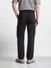 Men's Black Relaxed Straight Fit Solid Utility Cargo