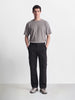 Men's Black Relaxed Straight Fit Solid Utility Cargo