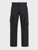 Men's Black Relaxed Straight Fit Solid Utility Cargo