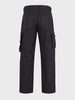 Men's Black Relaxed Straight Fit Solid Utility Cargo