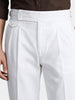 Men's White Slim Fit Solid Casual Trousers