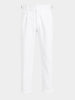 Men's White Slim Fit Solid Casual Trousers