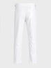 Men's White Slim Fit Solid Casual Trousers