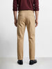 Men's Beige Slim Fit Solid Casual Trousers