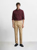 Men's Beige Slim Fit Solid Casual Trousers