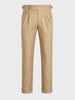 Men's Beige Slim Fit Solid Casual Trousers