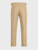 Men's Beige Slim Fit Solid Casual Trousers