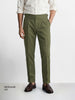 Men's Olive Slim Fit Solid Casual Trousers