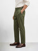 Men's Olive Slim Fit Solid Casual Trousers