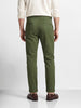 Men's Olive Slim Fit Solid Casual Trousers