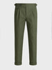 Men's Olive Slim Fit Solid Casual Trousers