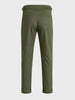 Men's Olive Slim Fit Solid Casual Trousers