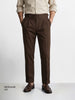 Men's Khaki Slim Fit Solid Casual Trousers