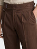 Men's Khaki Slim Fit Solid Casual Trousers