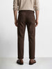 Men's Khaki Slim Fit Solid Casual Trousers