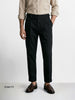 Men's Black Slim Fit Solid Casual Trousers