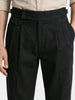 Men's Black Slim Fit Solid Casual Trousers