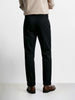 Men's Black Slim Fit Solid Casual Trousers