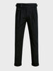 Men's Black Slim Fit Solid Casual Trousers