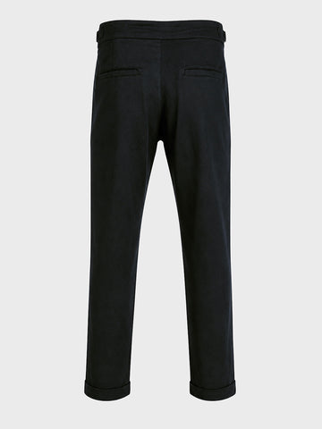 Men's Black Slim Fit Solid Casual Trousers