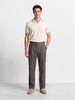Men's Grey Slim Fit Solid Resort Wear Trouser