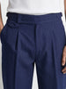 Men's Navy Blue Slim Fit Solid Resort Wear Trousers
