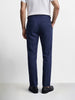 Men's Navy Blue Slim Fit Solid Resort Wear Trousers