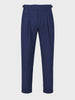 Men's Navy Blue Slim Fit Solid Resort Wear Trousers