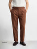 Men's Brown Slim Fit Solid Resort Wear Trousers
