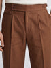 Men's Brown Slim Fit Solid Resort Wear Trousers