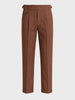 Men's Brown Slim Fit Solid Resort Wear Trousers