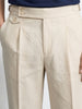 Men's White Slim Fit Solid Resort Wear Trousers